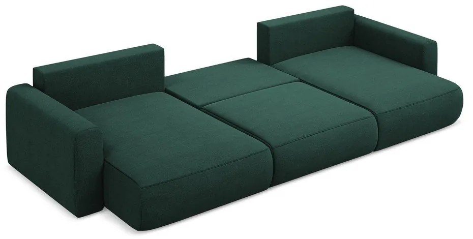 Divano angolare verde allungabile/con contenitore (a U) Kapua – Makamii