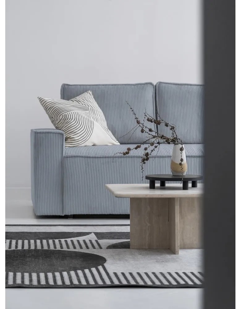 Divano letto angolare in velluto a coste grigio chiaro Brave Dave - Miuform