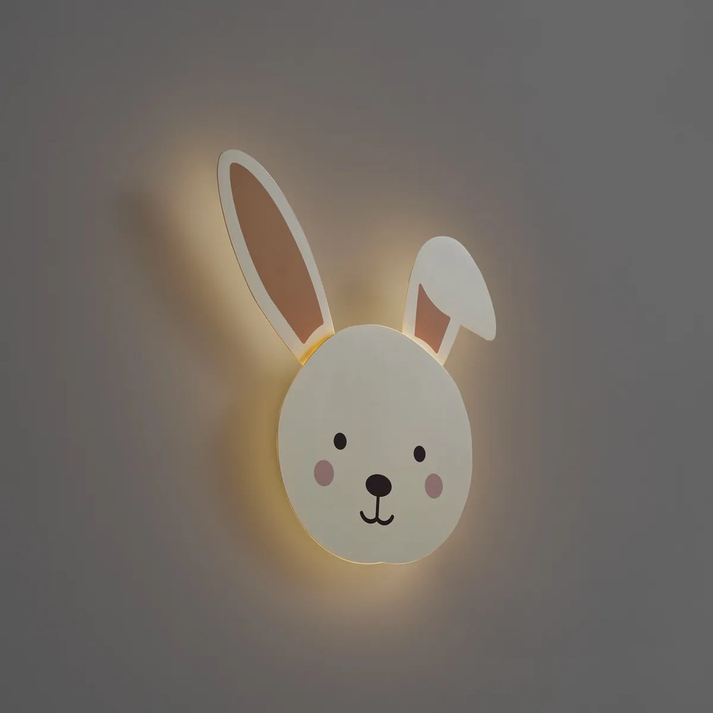 Lampada da parete per bambini beige con dettagli con LED dimmerabile a 3 livelli - Benny the Bunny