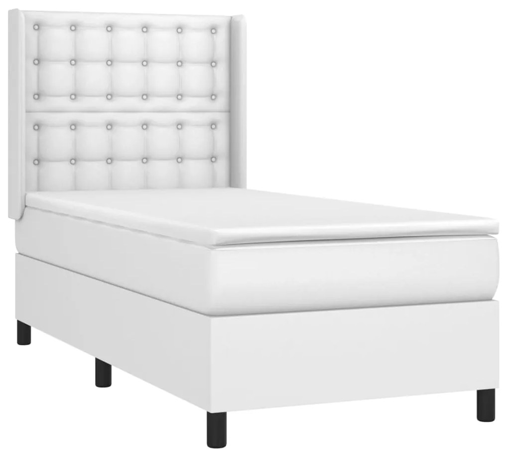 Giroletto molle con materasso e led bianco 90x190 cm similpelle