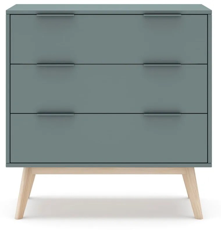 Cassettiera bassa verde-grigio 80x83 cm Pisco - Marckeric