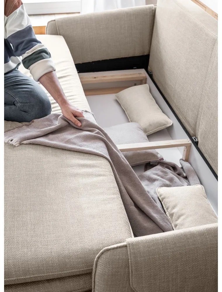 Divano letto beige 207 cm Simon - Miuform