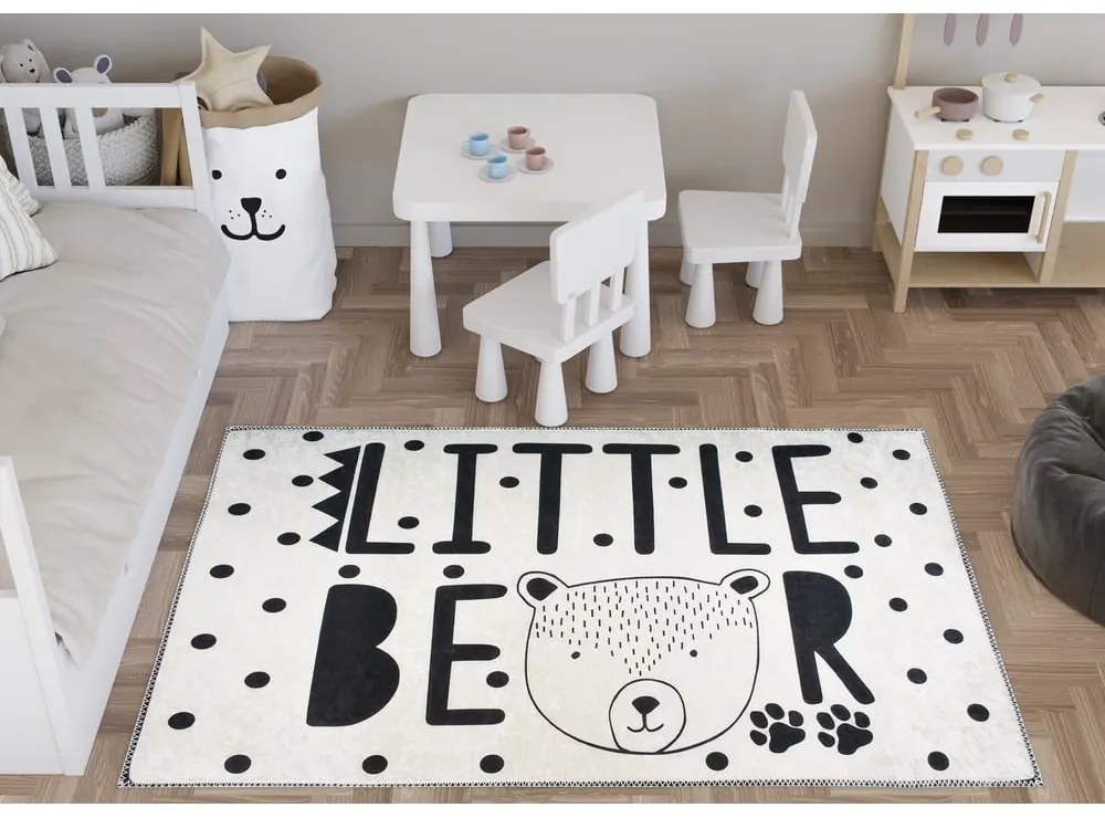 Tappeto per bambini bianco e nero lavabile 120x180 cm Little Bear – Vitaus