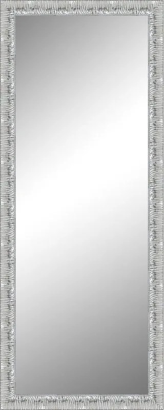 Specchio Camelia rettangolare in legno bianco, argento foglia 170 x 60 cm