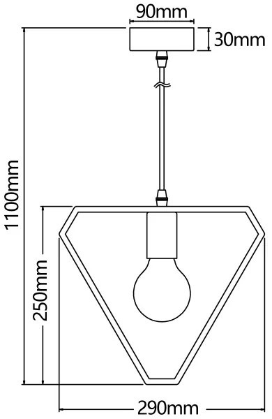 Aigostar - Lampada a sospensione in legno su cavo 1xE27/60W/230V pino