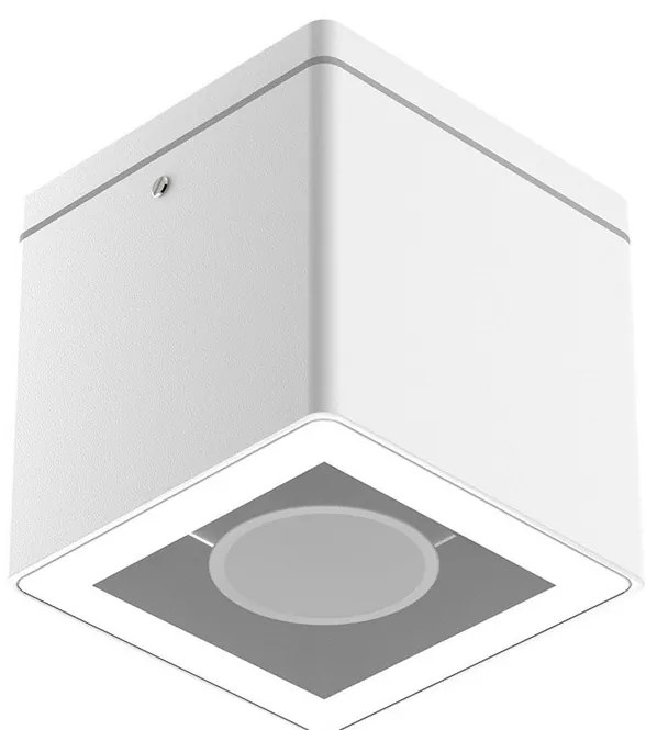 Applique da soffitto Quadrata GU10 IP54 in Alluminio e Vetro