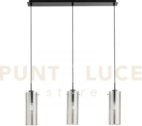 Lampadario a sospensione magic nera e fume' 3 luci attacco e27 79x1...