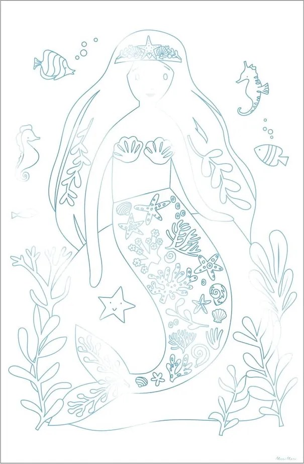 Pagine da colorare Mermaid - Meri Meri