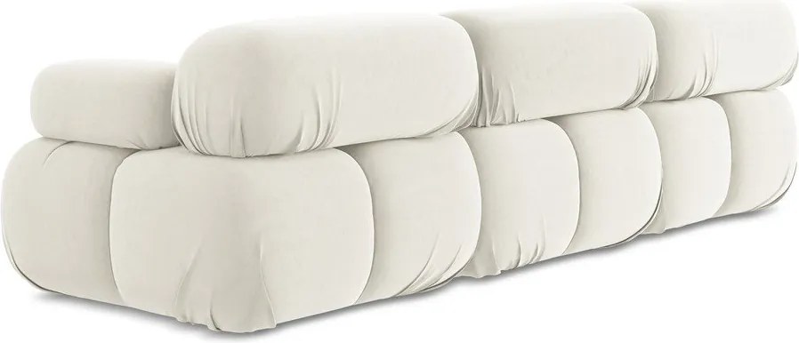 Divano componibile bianco con rivestimento in velluto 285 cm Lokua – Makamii
