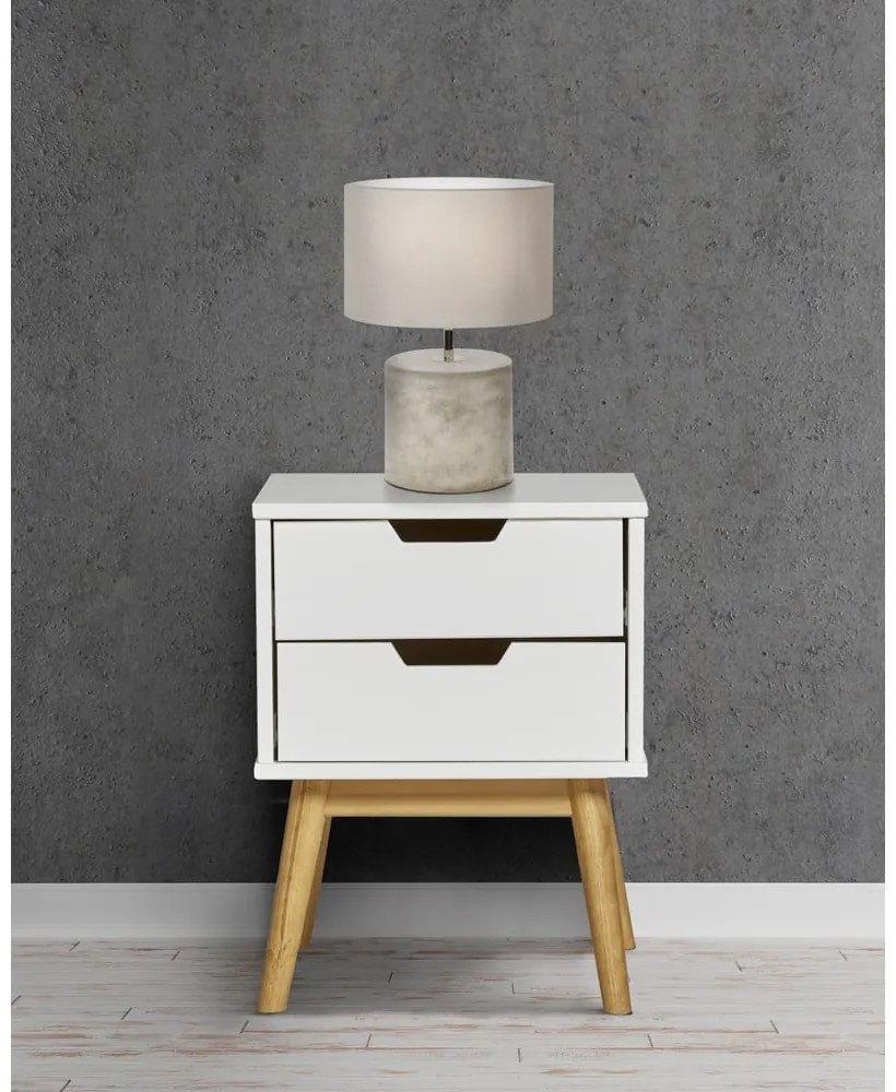 Comodino in legno di pino massiccio bianco Baku - Marckeric