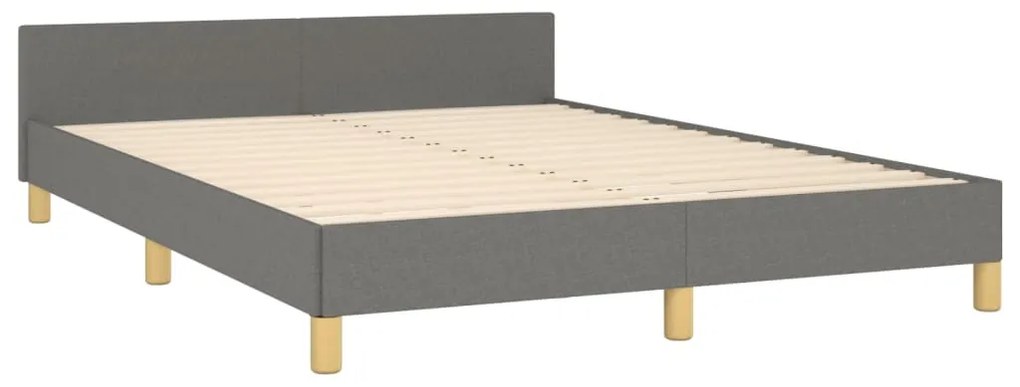 Giroletto con testiera grigio scuro 140x200 cm in tessuto