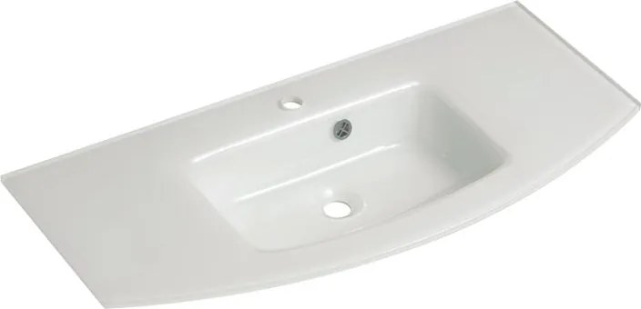 Lavabo da appoggio cassca PELIPAL rettangolare in vetro L 101 X H 12.9 cm bianco