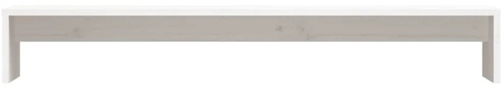 Supporto per monitor bianco 100x27x15 cm legno massello di pino
