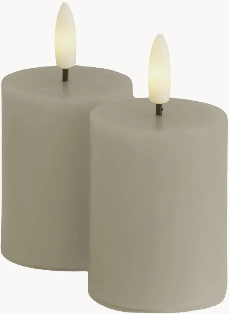 Set di 2 candele pilastro a LED con luce regolabile Sille