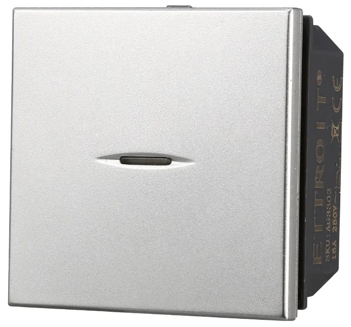 ETTROIT Interruttore Assiale 2M 2P 16A Unipolare Colore Grigio Compatibile Con Bticino Axolute