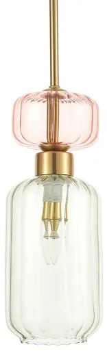 Lampadario a sospensione con filo MOLLY 1xE14/40W/230V diametro 12 cm oro/verde/rosa