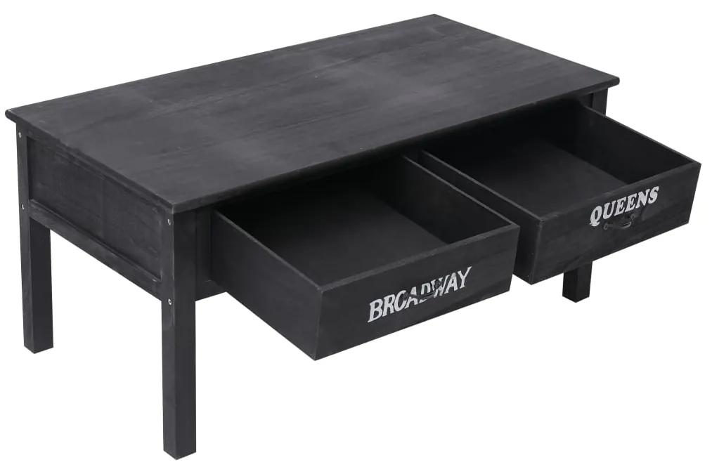 Tavolino da caffè nero 100x50x45 cm in legno