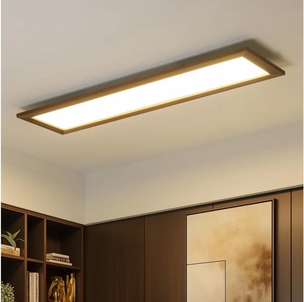 Brilagi - Lampada dimmerabile a LED SLIMFRAME WOOD LED/58W/230V 124x34 cm + telecomando