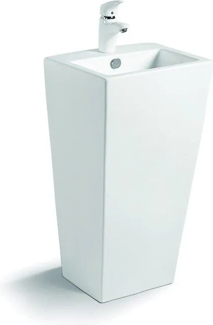 Lavabo monoblocco a terra rettangolare bianco 83.5cm |Litos-75B - KAMALU