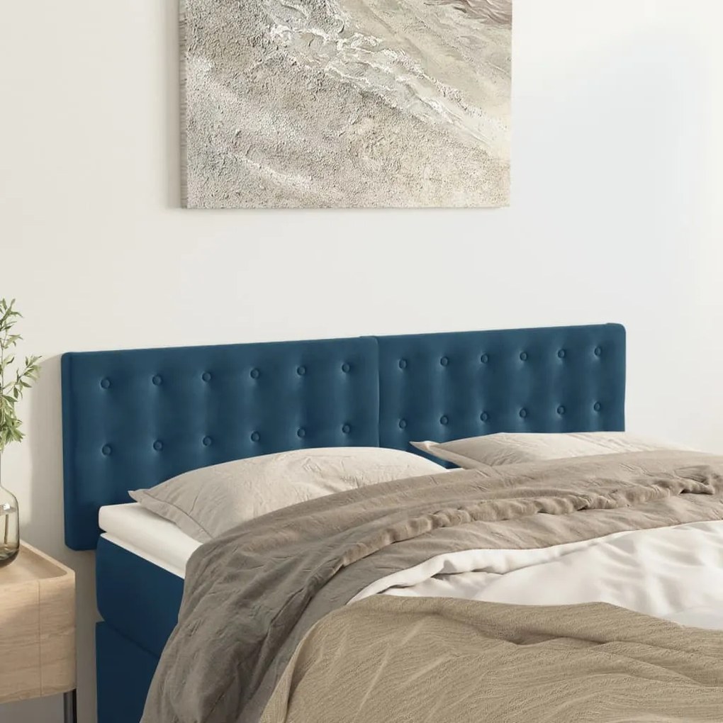 Testiere 2 Pz Blu Scuro 72x5x78/88 Cm İn Velluto /