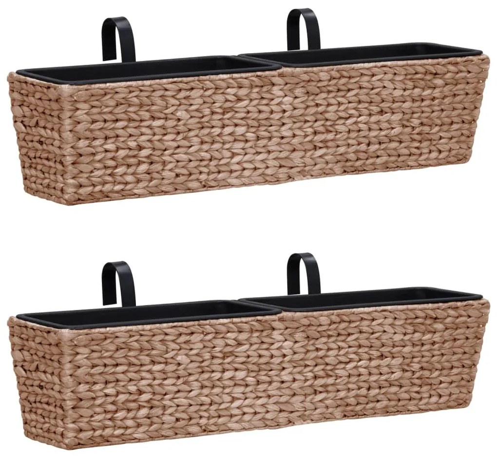 Fioriere 2 Pz İn Giacinto Intrecciato Marrone /