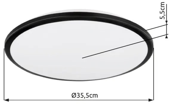 Globo 41569-18B - Plafoniera LED XANDER LED/18W/230V 3000K diametro 35 cm nero