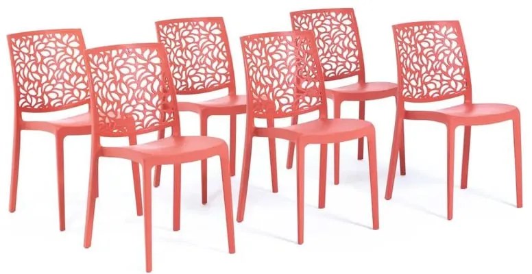 Sedia da giardino in polipropilene London Stone NEW GARDEN, 6 pezzi, seduta in polipropilene rosso