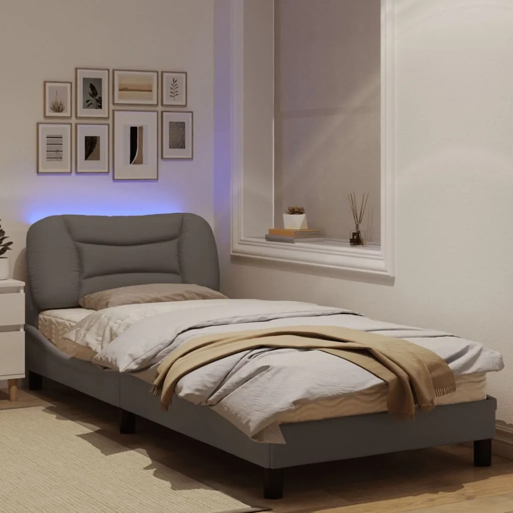 Giroletto con luci led tortora 90x190 cm in tessuto