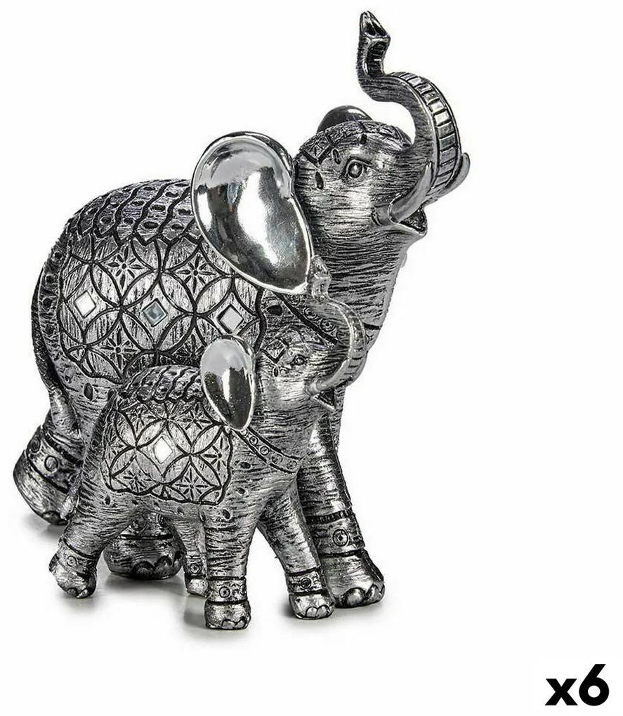 Statua Decorativa Elefante Argentato 21,5 x 20,5 x 11 cm (6 Unità)