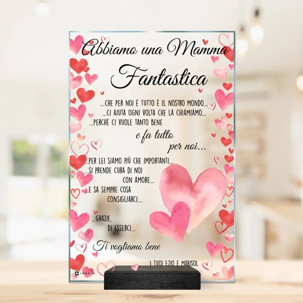 Regalo per la mamma - placca personalizzata con il tuo testo e design | Inspio