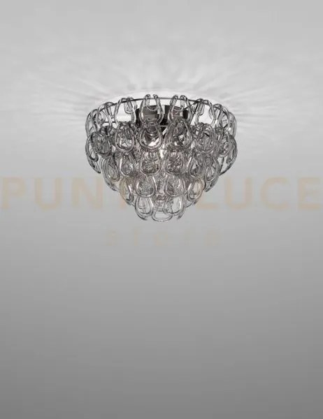 Giogali lampadadario a soffitto 50 cristallo fume' e cromo lucido 4...