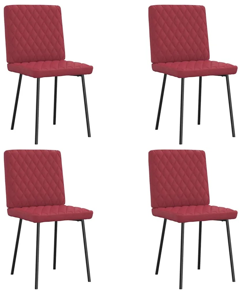Sedie Da Pranzo 4 Pz Rosso Vino İn Similpelle /