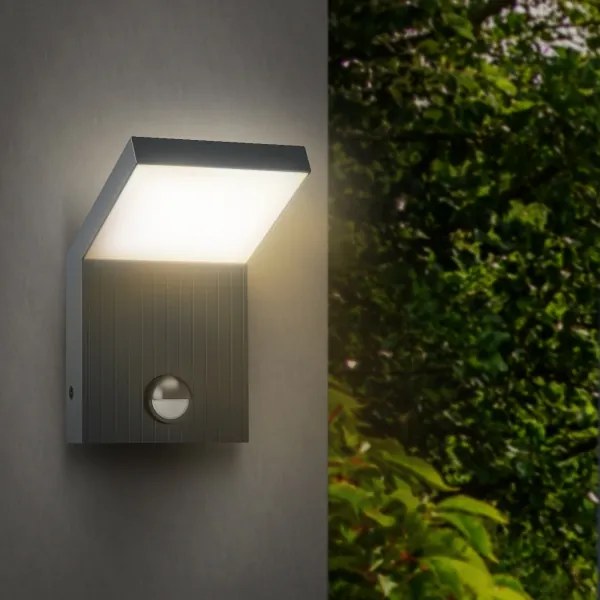 Brilagi - Lampada da parete a LED per esterni con sensore RIANO LED/8W/230V Antracite