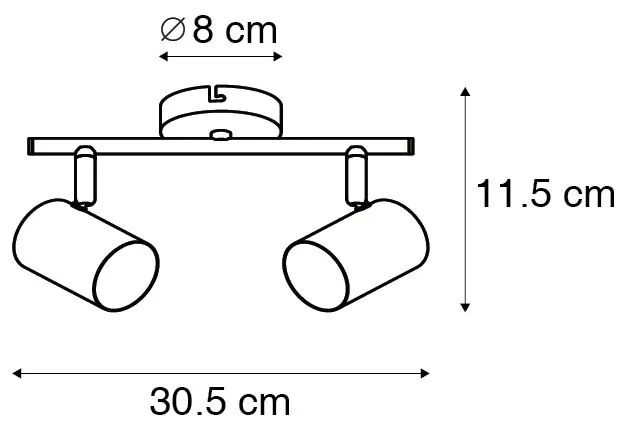 Plafoniera moderna in ottone a 2 luci orientabili - Jeana
