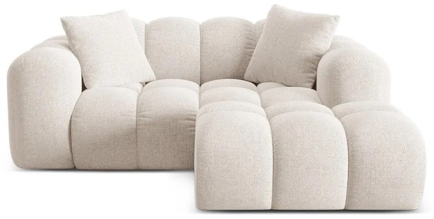 Divano angolare color crema (con penisola a destra/con chaise lounge) con rivestimento in ciniglia Treno – Cosmopolitan Design