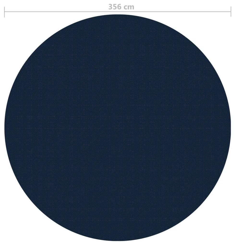Pellicola Galleggiante Solare PE per Piscina 356 cm Nero e Blu