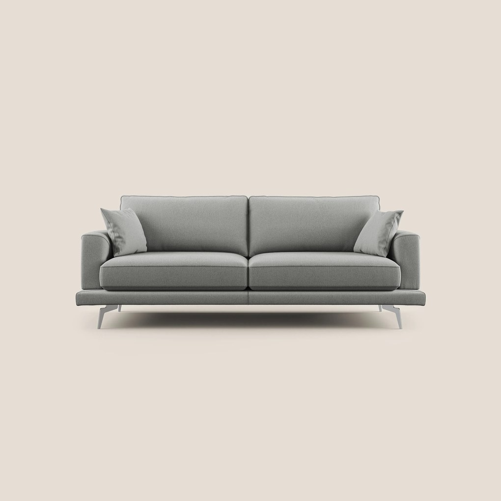 Dorian divano moderno in tessuto morbido antimacchia T05 grigio