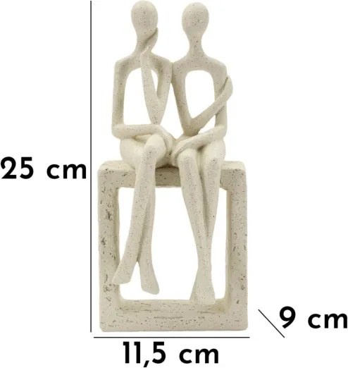 Statuetta Coppia Stons Cm 11,5X9X25