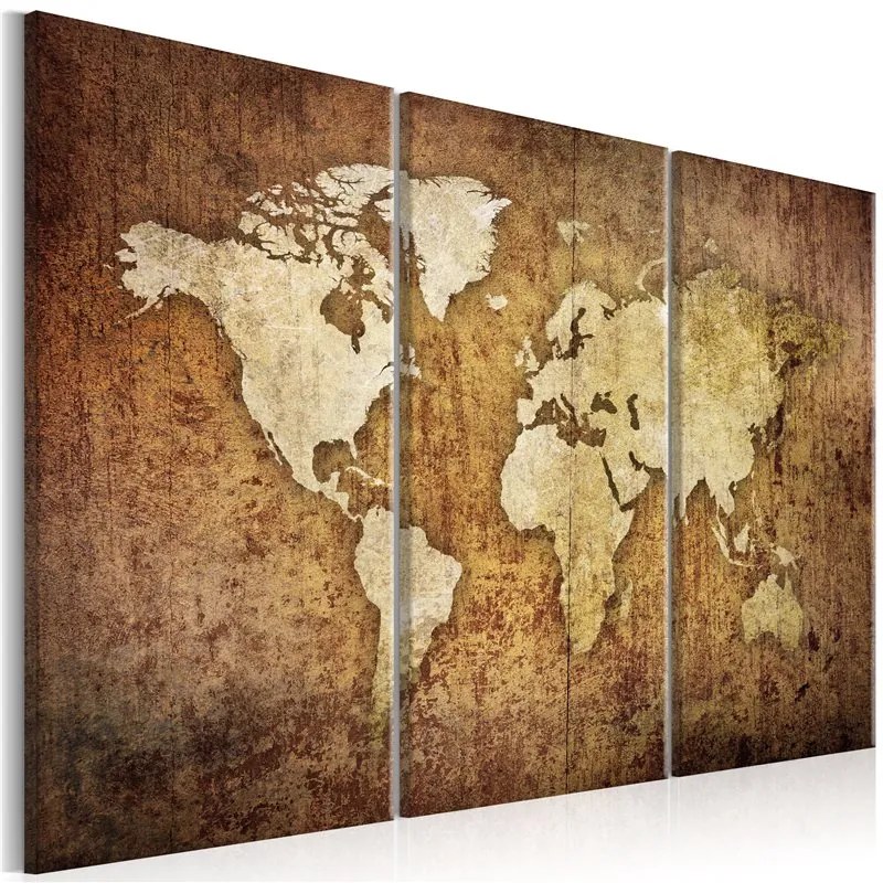 Quadro World Map Brown Texture