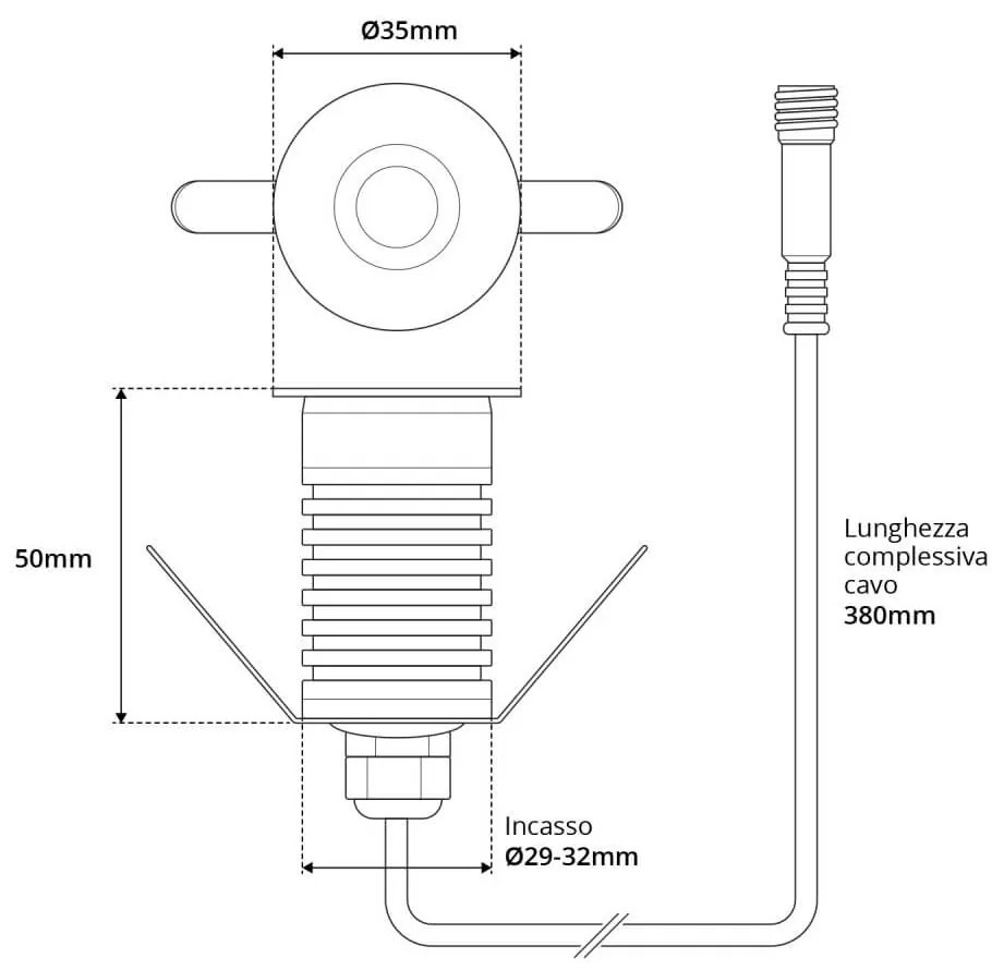 Faretto Segnapasso LED 3W, IP67, Corten, Professional - LED OSRAM Colore  Bianco Caldo 2.700K