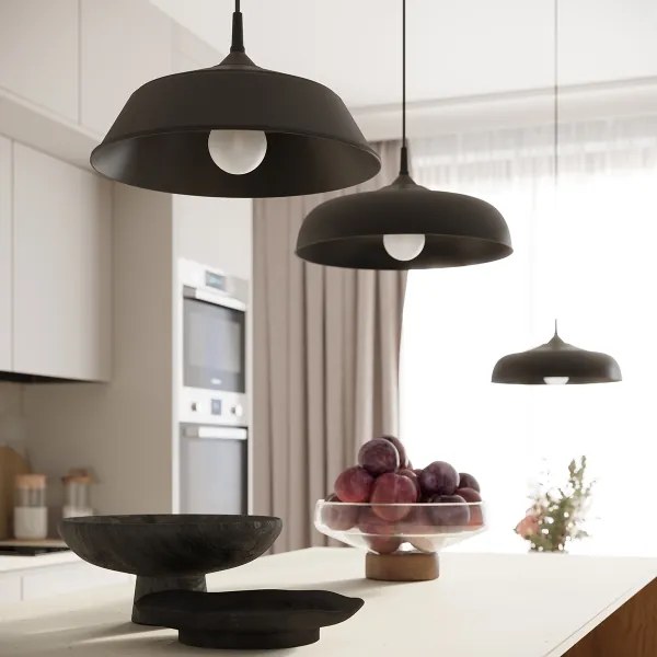 Sollux SL.1328 - Lampadario a sospensione con filo FRIKA 1xE27/15W/230V diametro 34 cm nero