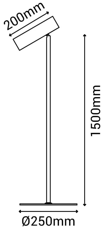 Lampada da terra nera, altezza 150 cm Milan - SULION