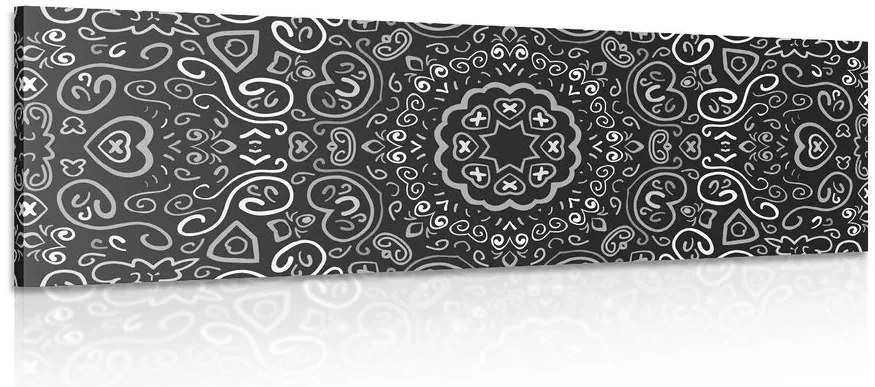 Stampa su tela – Mandala dell'amore in bianco e nero