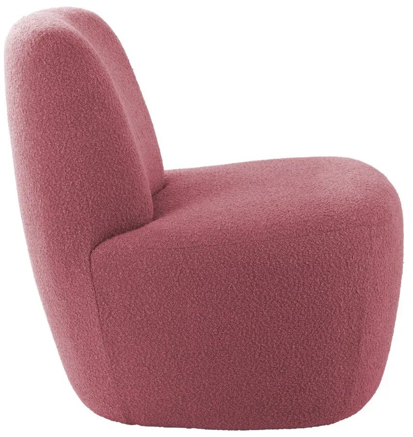 Poltrona rosa in tessuto bouclé Ada - Leitmotiv