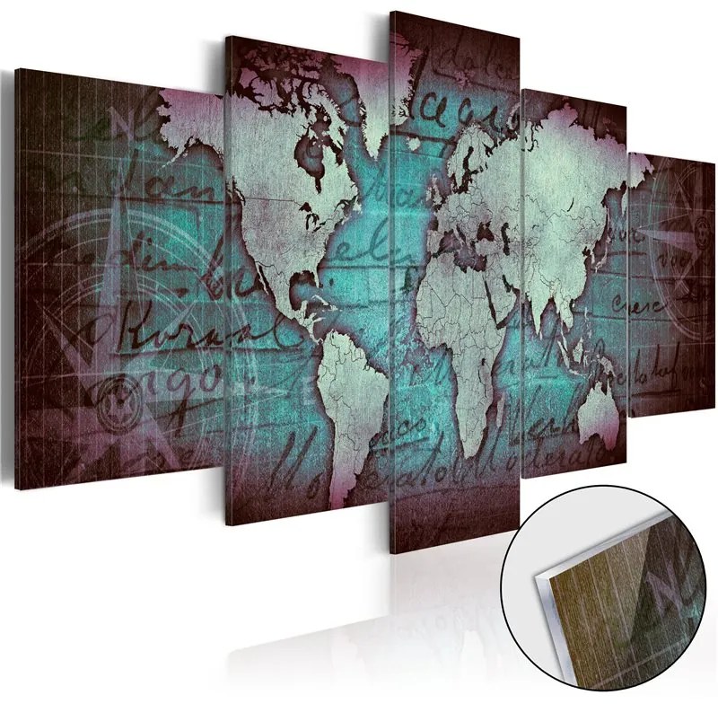 Quadri su vetro acrilico  Acrylic prints – Bronze map II  Colore colorful, Dimensioni e Misure 200x100