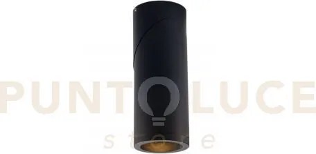 Plafoniera genesis attacco gu10 nera 6x15,5cm orientabile 330° lamp...