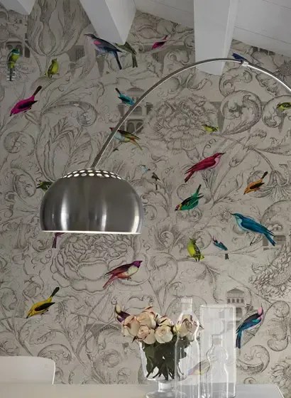 Vogeltapete Mural Kathmandu von Rebel Walls