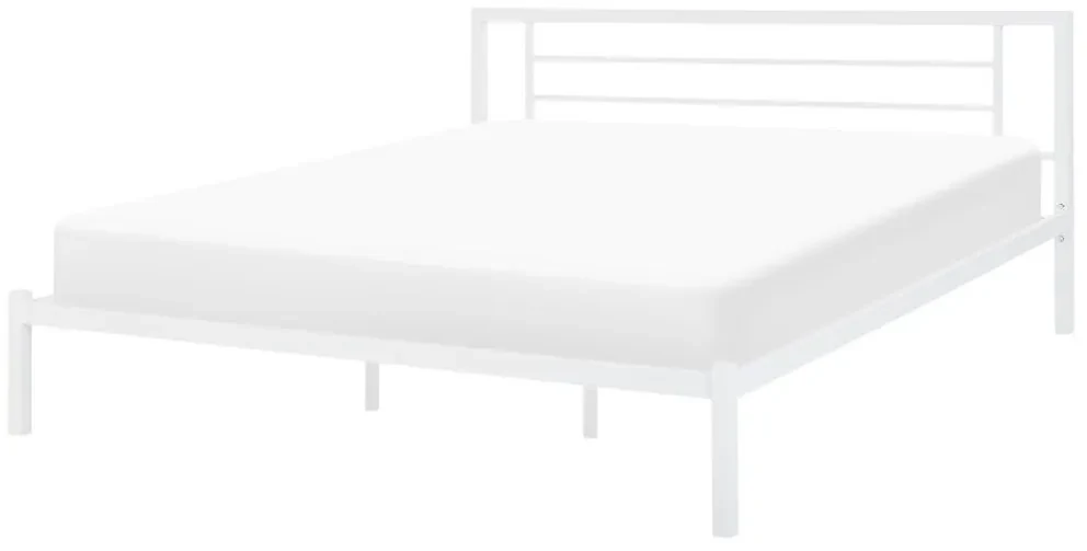 Letto con piedi metallo COSTANZA - Tessuto - 160 x 200cm