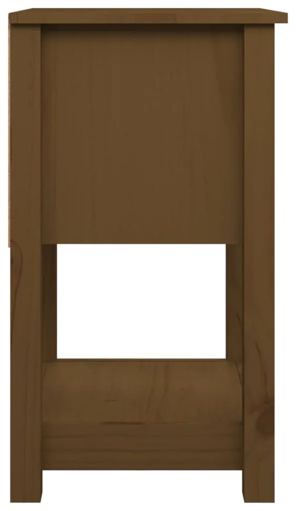 Comodino Miele 40x35x61,5 cm in Legno Massello di Pino