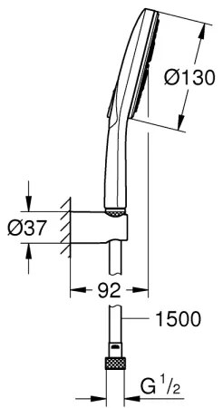GROHE 26581000 - Set doccia RAINSHOWER SMARTACTIVE 130 1500 mm cromo